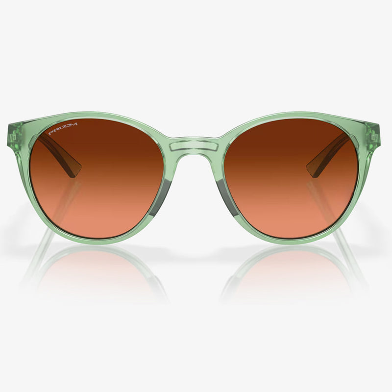 Load image into Gallery viewer, 0OO9474-1352 Oakley Spindrift Sunglasses Transparent Jade Frame with PRIZM Brown Gradient Lens
