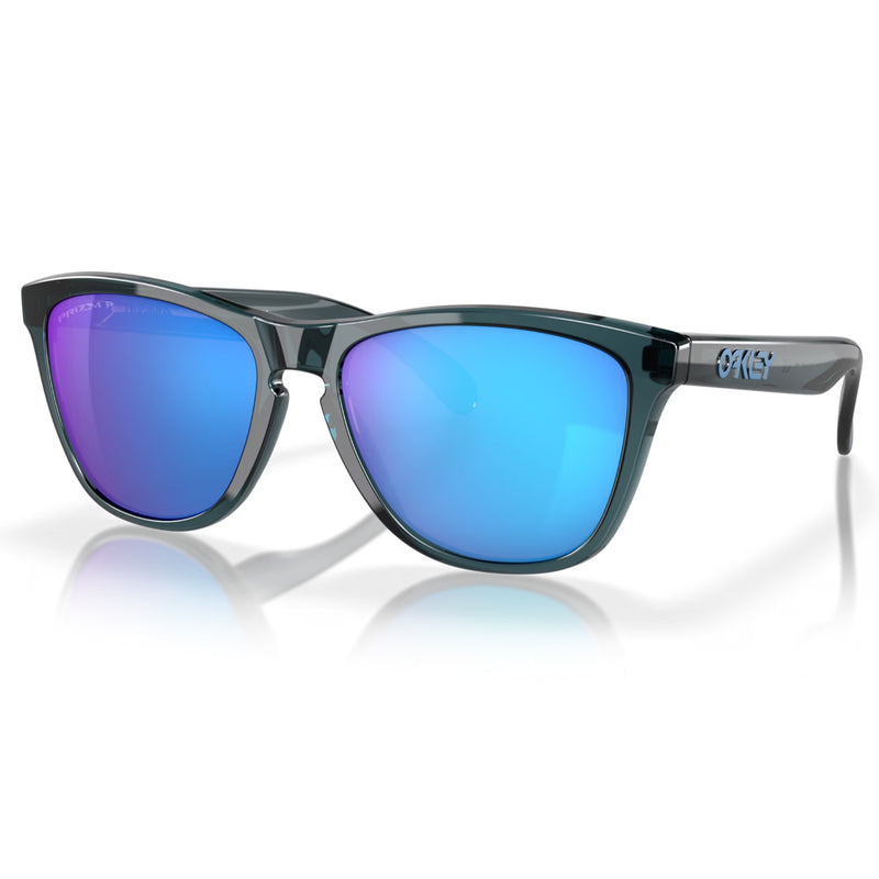Load image into Gallery viewer, 0OO9013-F655 Oakley Frogskins Sunglasses Crystal Black Frame with PRIZM Sapphire Polarized Lens
