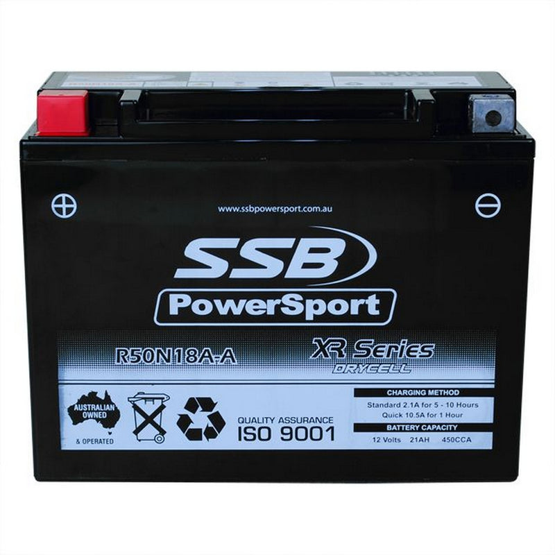 Load image into Gallery viewer, MOTORCYCLE AND POWERSPORTS BATTERY (Y50N18A-A) AGM 12V 21AH 450CCA SSB HIGH PERFORMANCE

