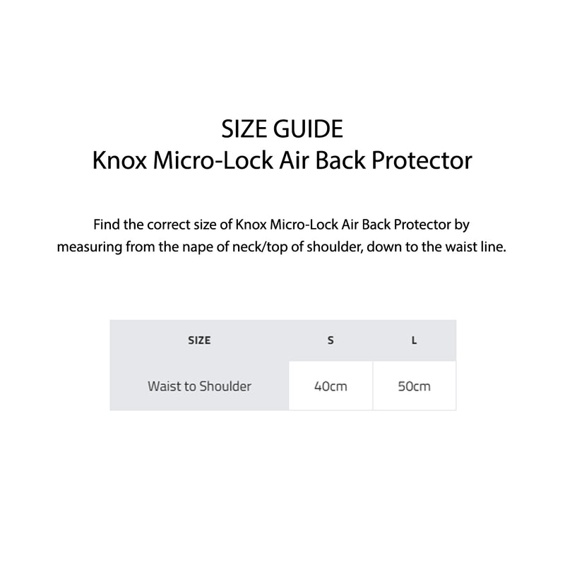 Load image into Gallery viewer, KNOX Size Chart - Micro-Lock Air MK2 Back Protectors
