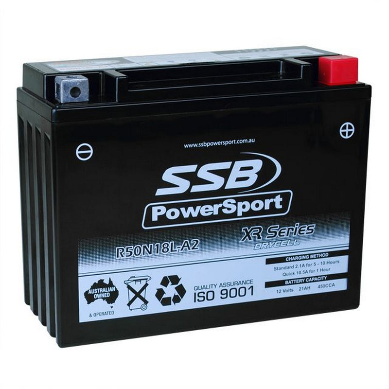 Load image into Gallery viewer, MOTORCYCLE AND POWERSPORTS BATTERY (Y50N18L-A2) AGM 12V 21AH CCA450 SSB HIGH PERFORMANCE
