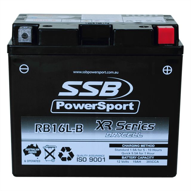 Load image into Gallery viewer, MOTORCYCLE AND POWERSPORTS BATTERY (YB16L-B) AGM 12V 19AH 385CCA BY SSB HIGH PERFORMANCE
