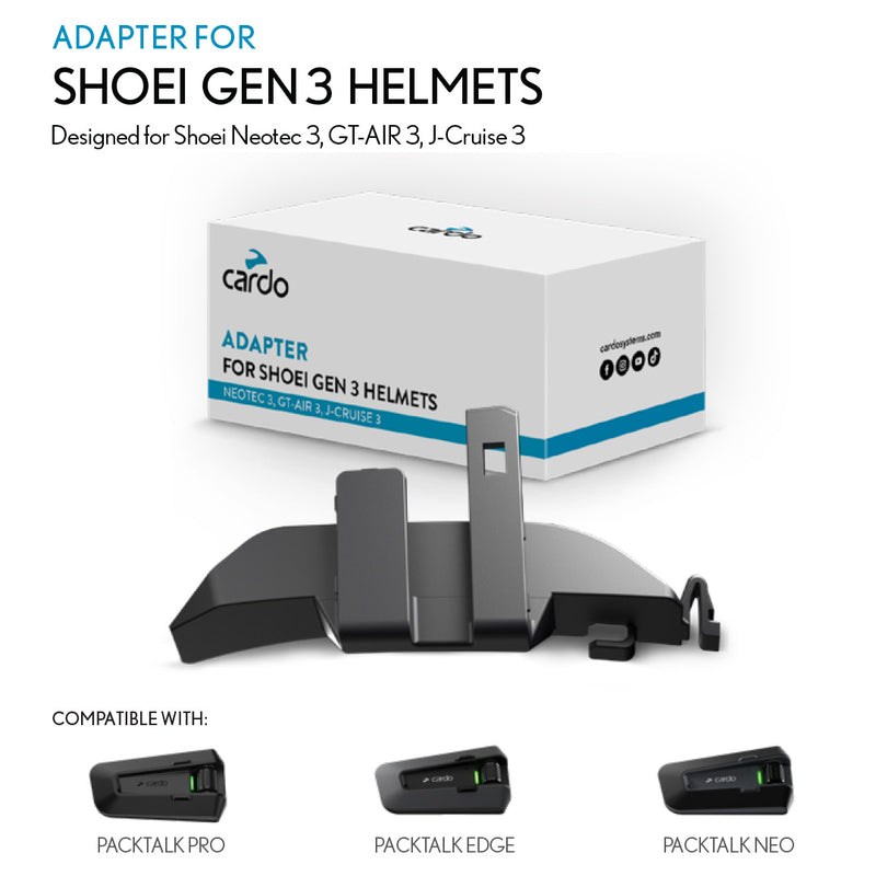Load image into Gallery viewer, Cardo Adaptor for Shoei Gen 3 Helmets: Neotec 3, GT-Air 3, J-Cruise 3
