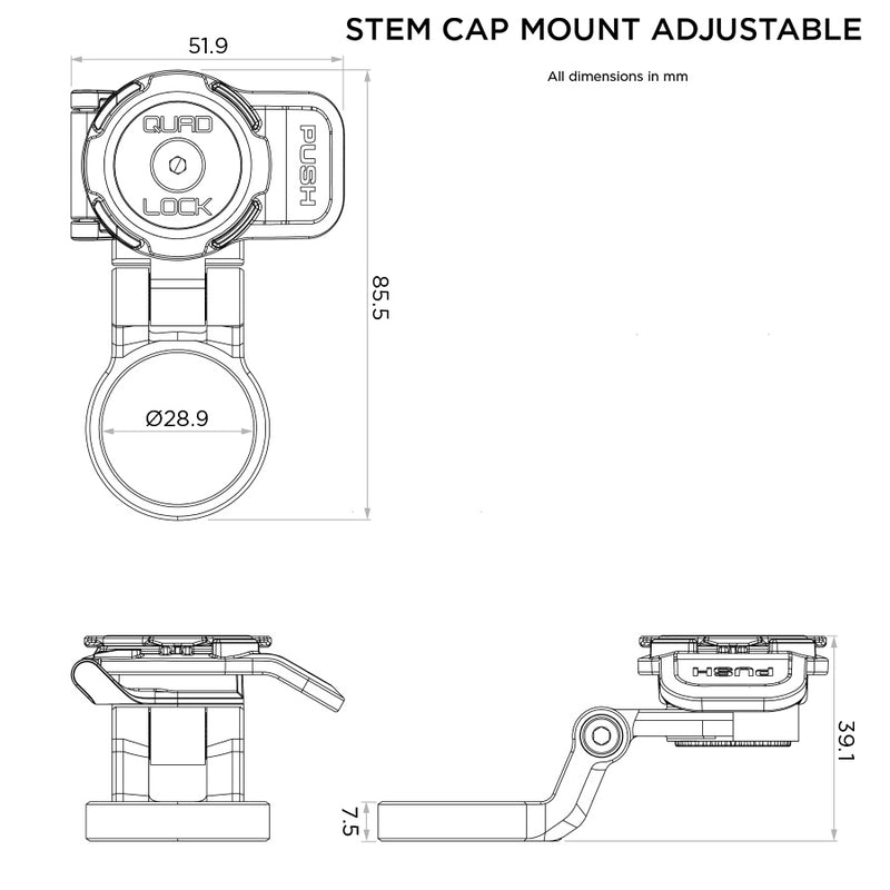 Load image into Gallery viewer, Stem Cap Mount Adjustable tech
