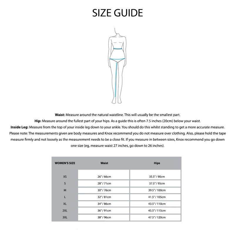 Load image into Gallery viewer, KNOX Size Chart - Womens Pants
