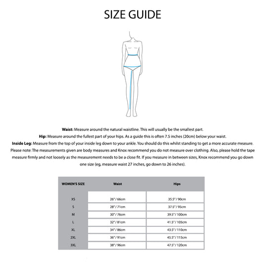 KNOX Size Chart - Womens Pants