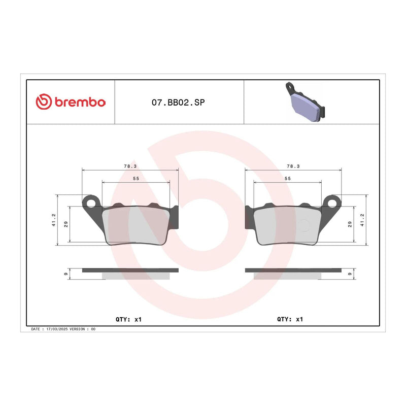 Load image into Gallery viewer, Brembo Prime Sinter Rear Brake Pads 07BB02SP
