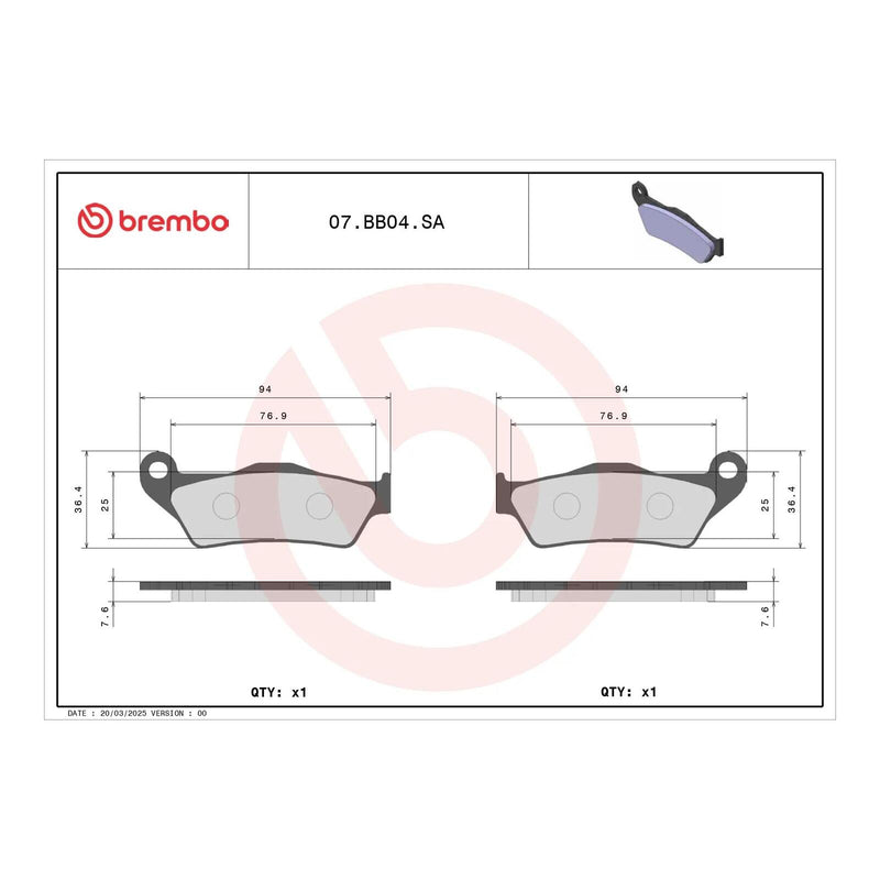 Load image into Gallery viewer, Brembo Prime Sinter Front Brake Pads 07BB04SA
