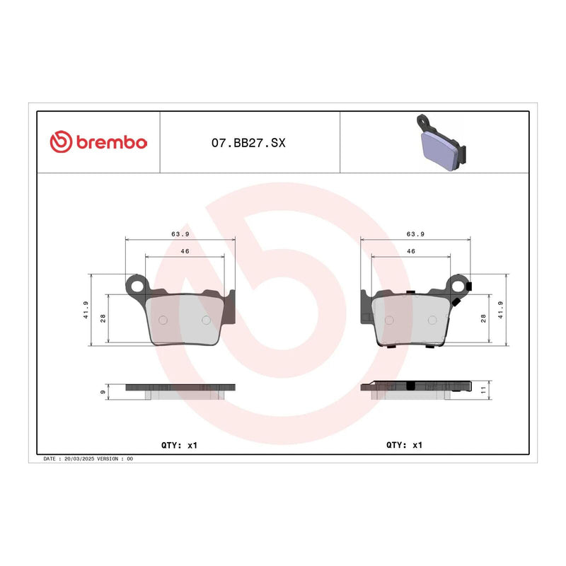 Load image into Gallery viewer, Brembo Upgrade Sinter Rear Brake Pads 07BB27SX
