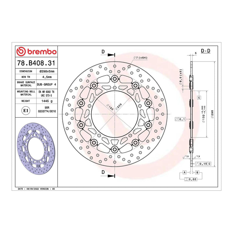 Load image into Gallery viewer, Brembo Prime Serie Oro Front Brake Disc 78B40831
