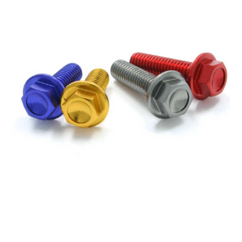 Load image into Gallery viewer, DRC Aluminum M6 Flange Bolts 30mm - Gold 4pcs
