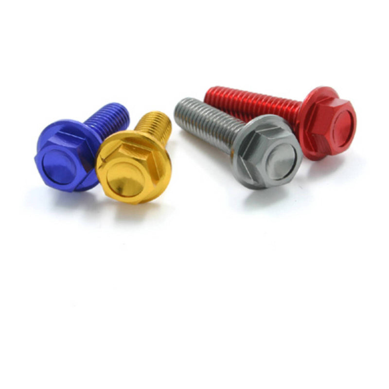 Load image into Gallery viewer, DRC Aluminum M6 Flange Bolts 12mm - Gold 4pcs
