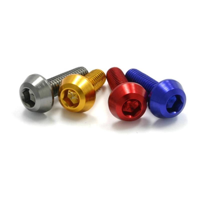 Load image into Gallery viewer, DRC ALUMINUM M6 TAPER BOLTS 25MM BLUE 4PCS
