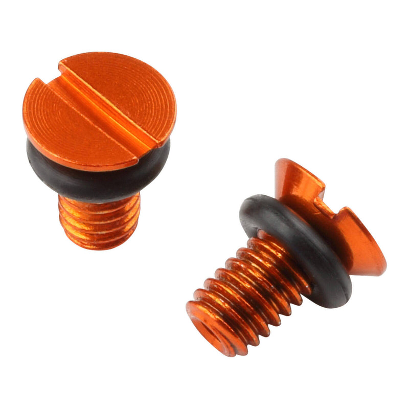 Load image into Gallery viewer, Zeta Front Fork Air Valve Cap Screw WP - Orange 2pcs
