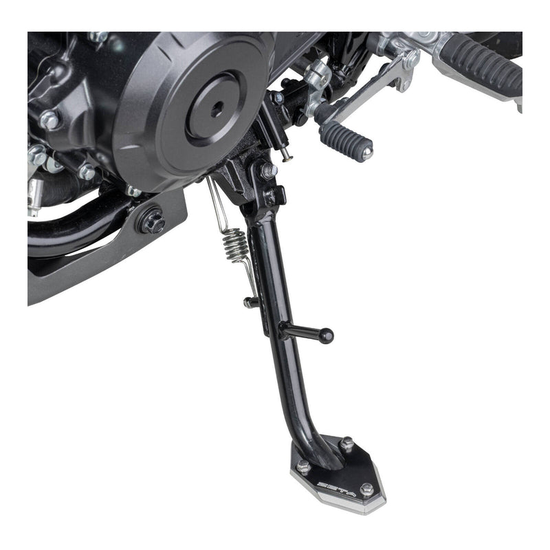 Load image into Gallery viewer, Zeta Side Stand Extender Black/Silver Suzuki V-Strom250 &#39;17-, 1000 &#39;14-
