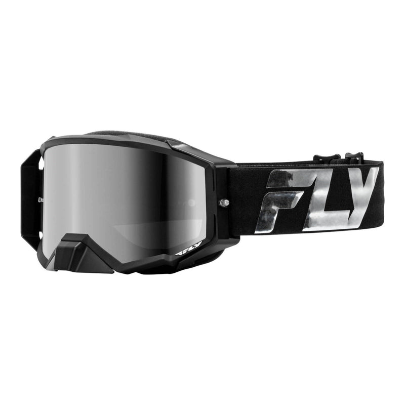 Load image into Gallery viewer, FLY Racing Zone Elite Goggle - Black / Silver with Silver Mirror / Smoke Le
