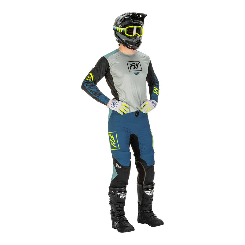 Load image into Gallery viewer, Fly Racing Lite Hydrogen Pant - Grey / Teal / Hi-Vis
