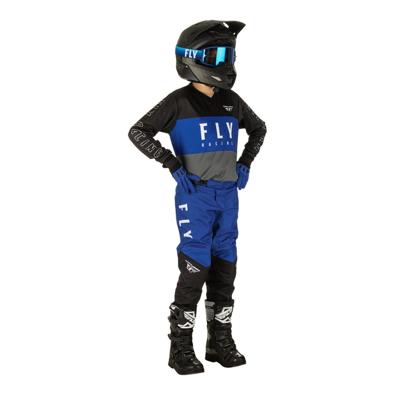Load image into Gallery viewer, Fly Racing F-16 Youth Pant - Blue / Grey / Black
