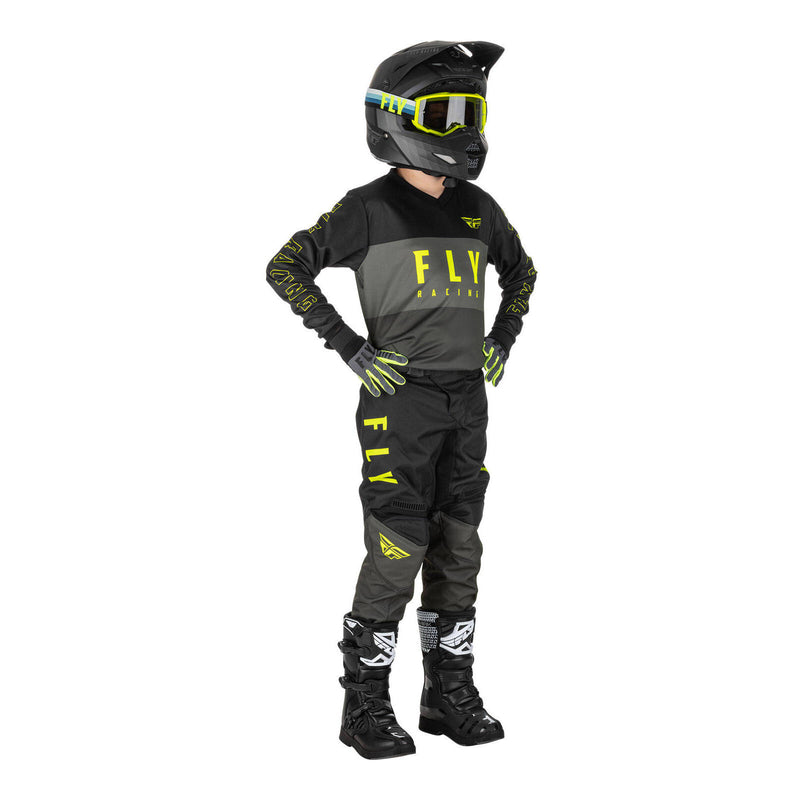 Load image into Gallery viewer, Fly Racing F-16 Youth Pant - Grey / Black / Hivis
