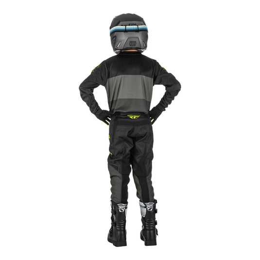 Fly Racing F-16 Youth Pant - Grey / Black / Hivis