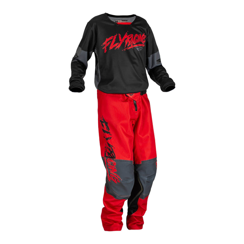 Load image into Gallery viewer, Fly Racing Kinetic Khaos Youth Pant - Black / Red / Grey
