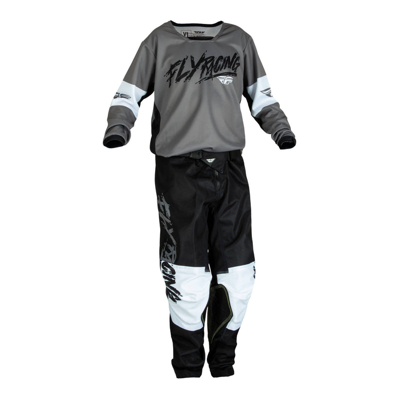 Load image into Gallery viewer, Fly Racing Kinetic Khaos Youth Pant - Grey / Black / White
