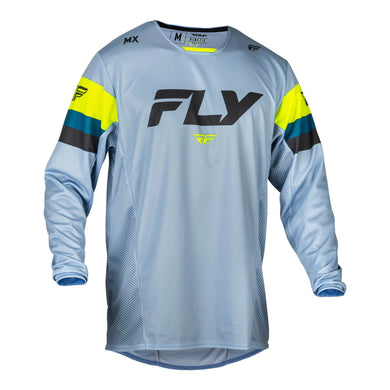 FLY Racing Kinetic Prix Jersey - Ice Grey / Charcoal / Hi-Vis