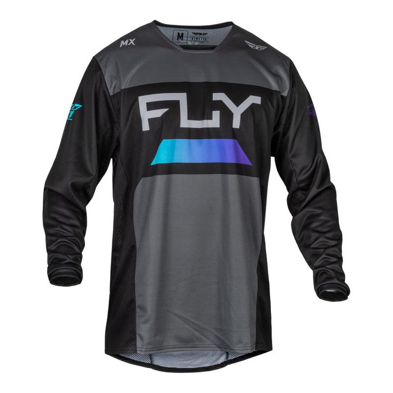 Load image into Gallery viewer, FLY Racing Kinetic Reload Jersey - Charcoal / Black / Blue Iridium
