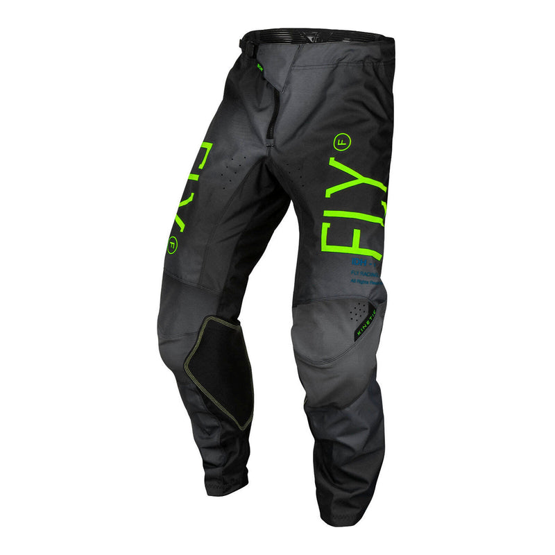 Load image into Gallery viewer, FLY Racing Youth Kinetic Pants - Charcoal / Neon Green / True Blue
