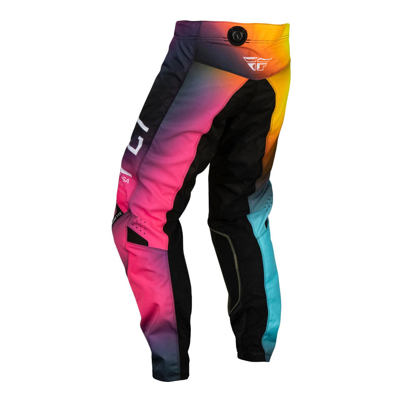 Load image into Gallery viewer, FLY Racing Youth Kinetic Pants - Fuscia / Electric Blue / Hi-Vis
