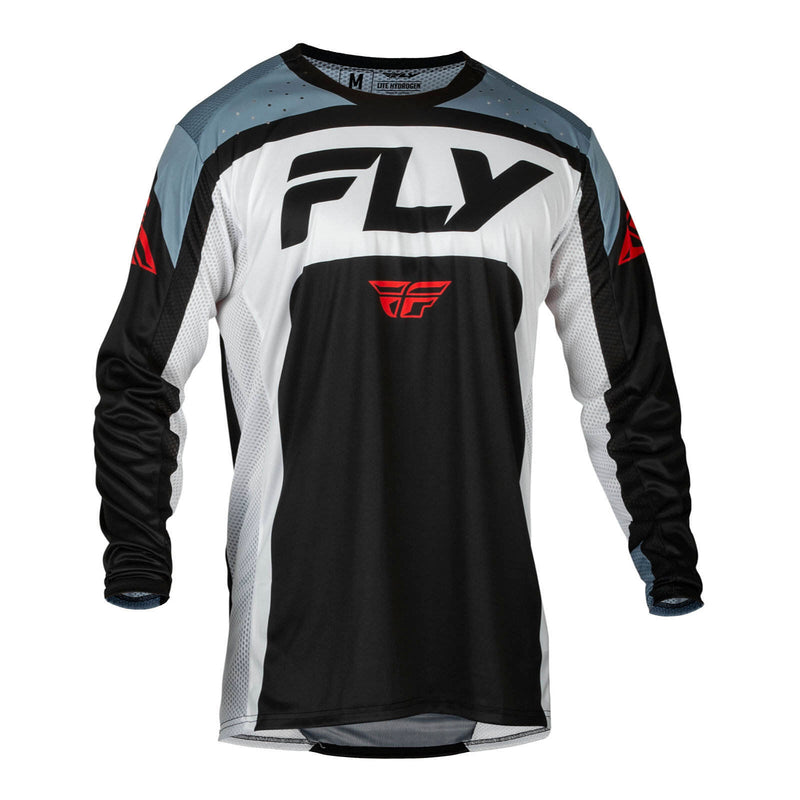 Load image into Gallery viewer, FLY Racing Lite Jersey - Black / White / Denim Grey
