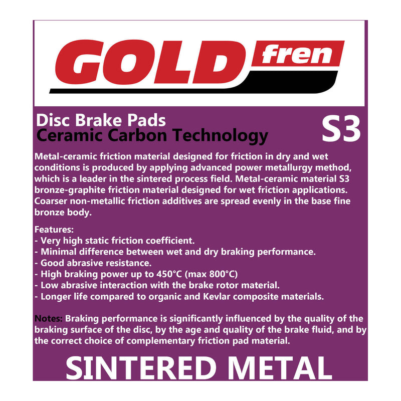 Load image into Gallery viewer, GOLDfren Brake Pads - S3 Sintered Sports
