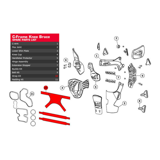 Leatt Strap Kit All C-Frame Carbon (Pair) (S/M)