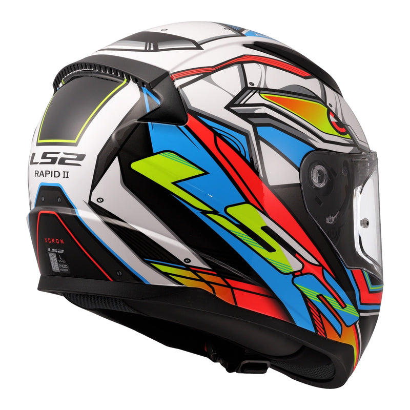 Load image into Gallery viewer, LS2 FF353 Rapid II XDron - White / Hi-Vis Orange / Blue
