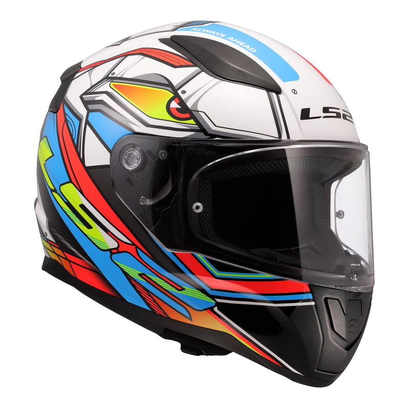 Load image into Gallery viewer, LS2 FF353 Rapid II XDron - White / Hi-Vis Orange / Blue

