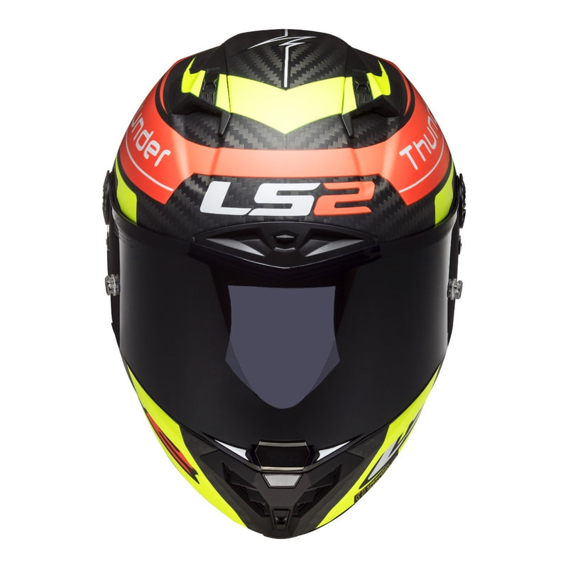 Load image into Gallery viewer, LS2 FF805C Thunder Carbon Attack - Matte Red / Hi-Vis Yellow 06
