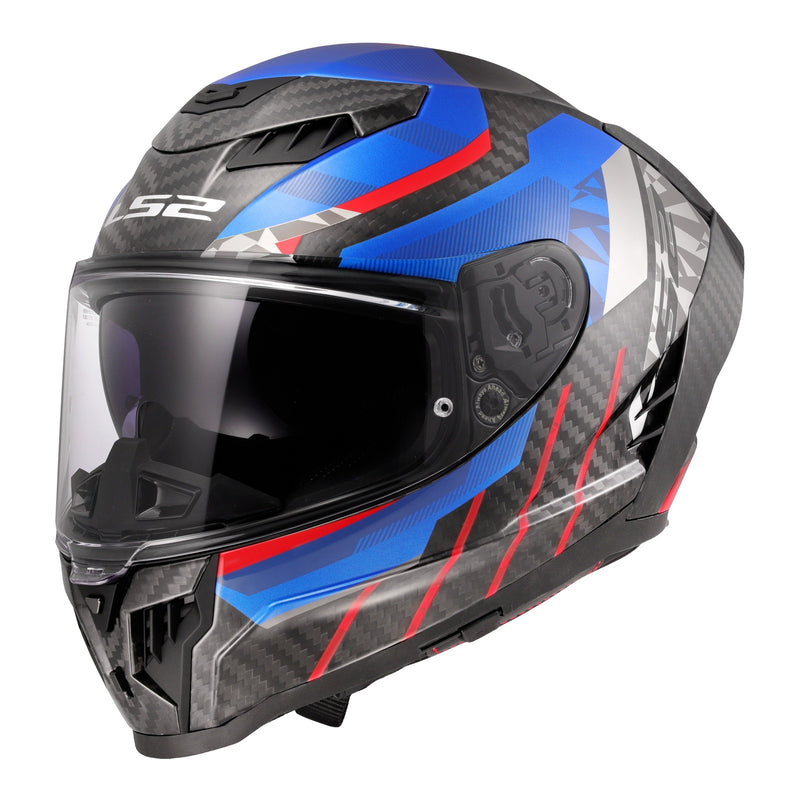 Load image into Gallery viewer, LS2 FF807 Dragon Trax - Blue / Red / Carbon 06
