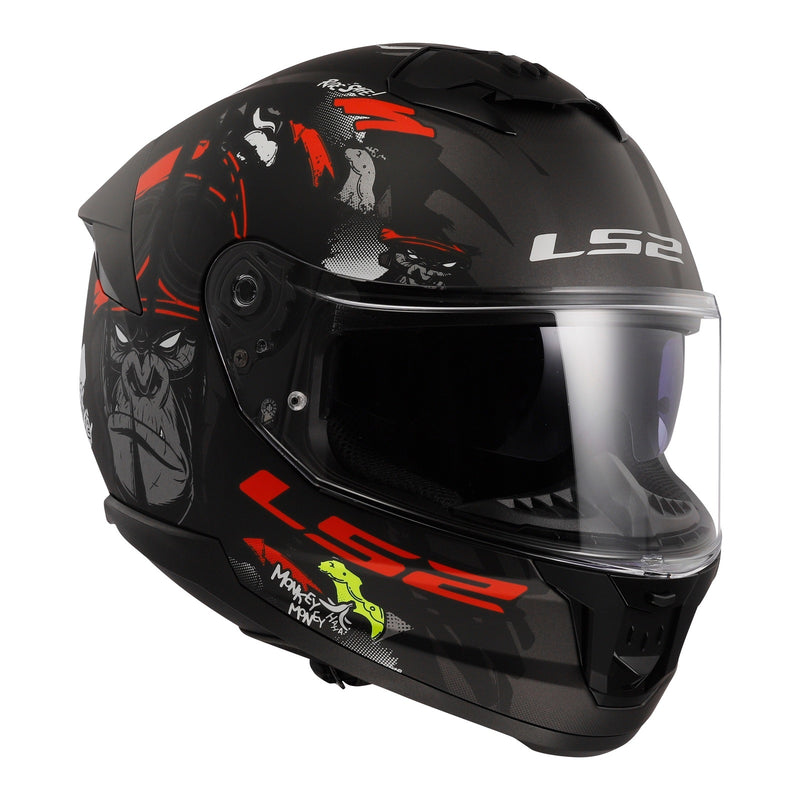 Load image into Gallery viewer, LS2 FF808 Stream II Angry Monkey Helmets - Matte Black / Red 06

