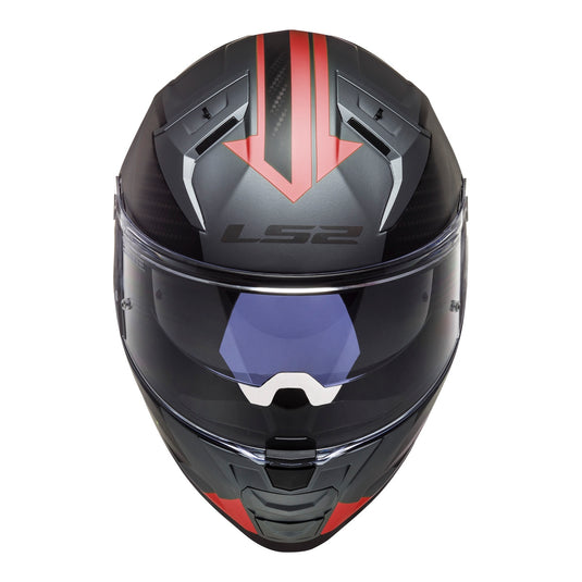 LS2 FF811 Vector II Splitter Helmets - Matte Titanium / Red
