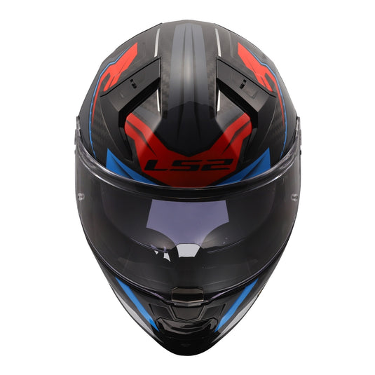 LS2 FF811 Vector II Carbon Savage Helmets - White / Blue / Red