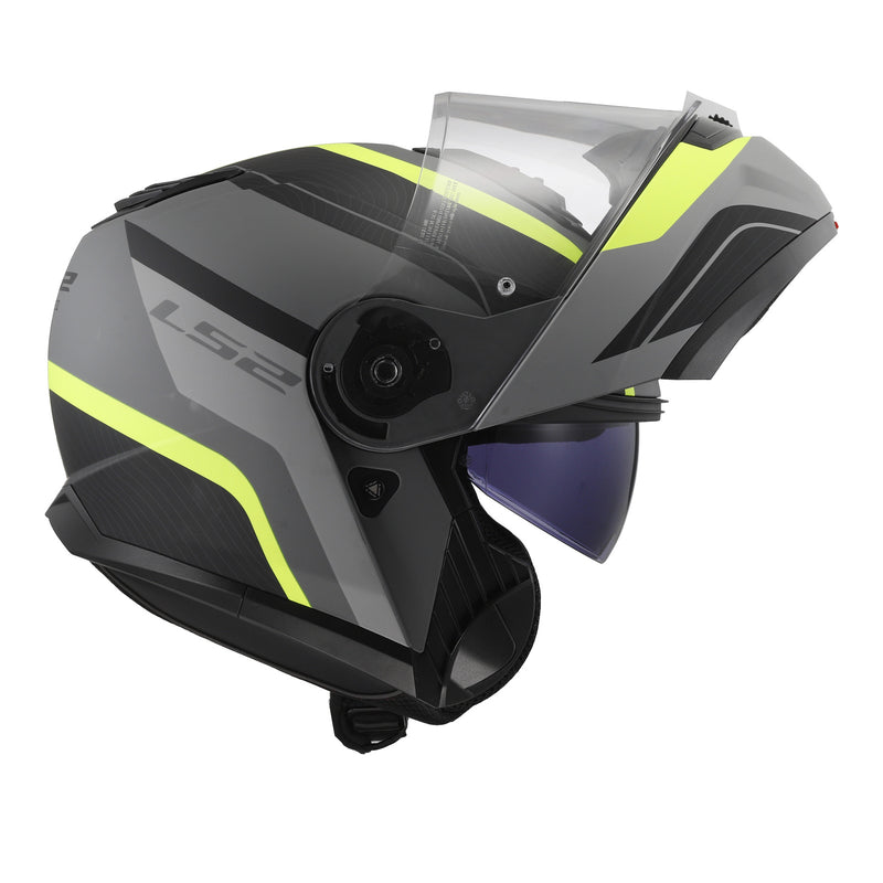 Load image into Gallery viewer, LS2 FF908 Strobe II Monza Flip Front Helmets - Matte Black / Hi-Vis Yellow 06
