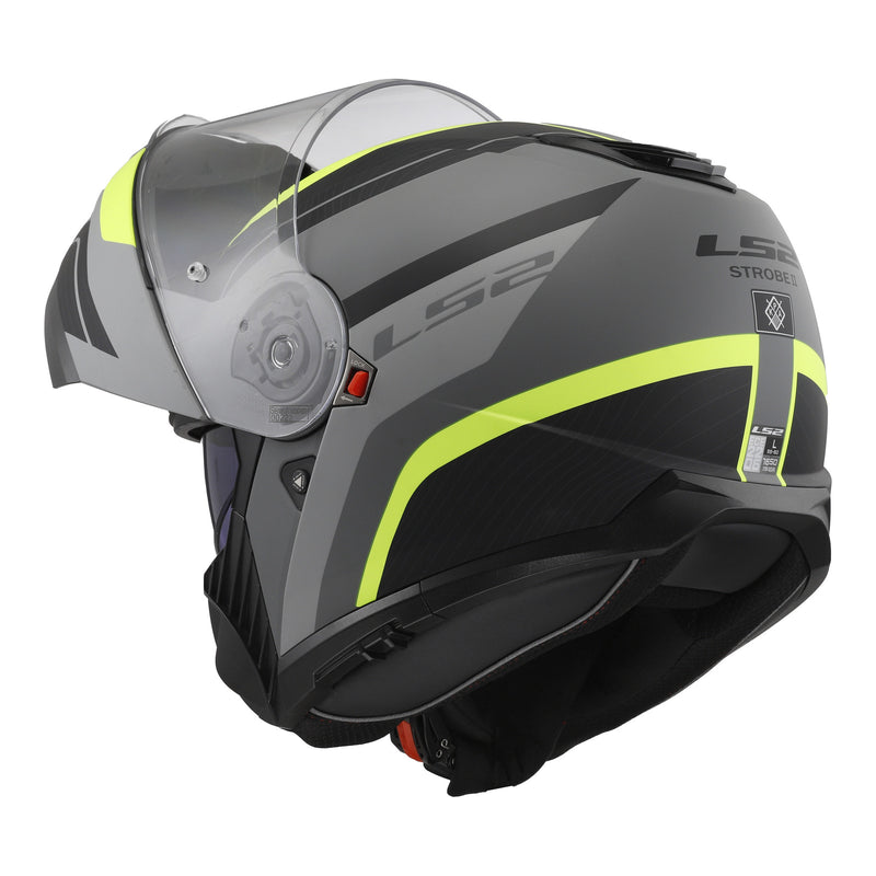 Load image into Gallery viewer, LS2 FF908 Strobe II Monza Flip Front Helmets - Matte Black / Hi-Vis Yellow 06

