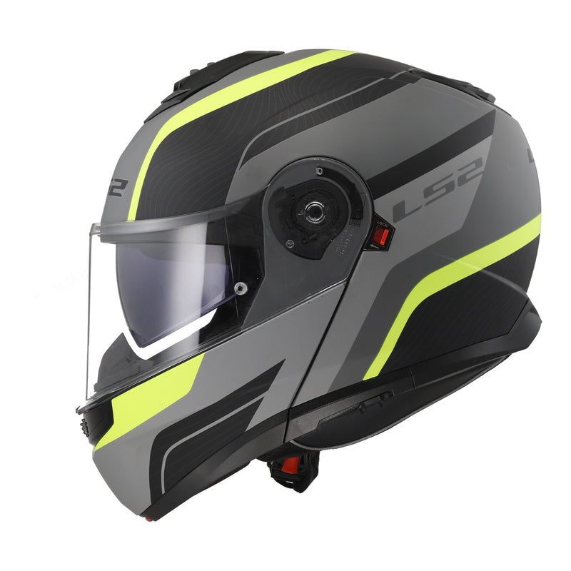 Load image into Gallery viewer, LS2 FF908 Strobe II Monza Flip Front Helmets - Matte Black / Hi-Vis Yellow 06
