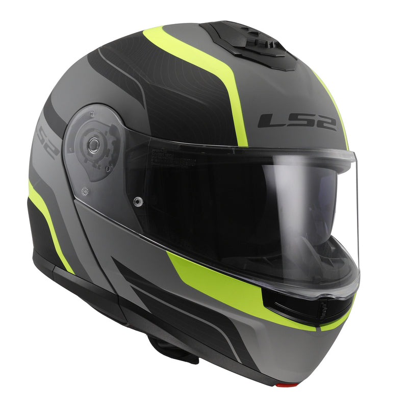 Load image into Gallery viewer, LS2 FF908 Strobe II Monza Flip Front Helmets - Matte Black / Hi-Vis Yellow 06
