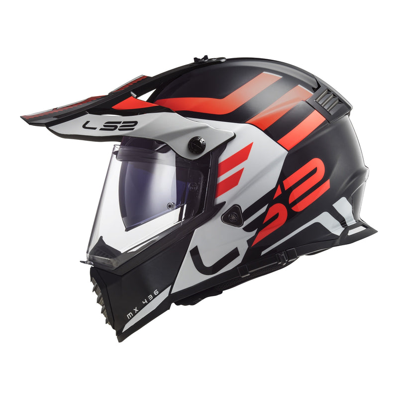 Load image into Gallery viewer, LS2 MX436 Pioneer Evo Adventurer Helmet - Black / White
