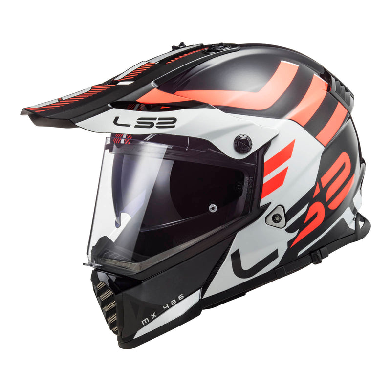 Load image into Gallery viewer, LS2 MX436 Pioneer Evo Adventurer Helmet - Black / White
