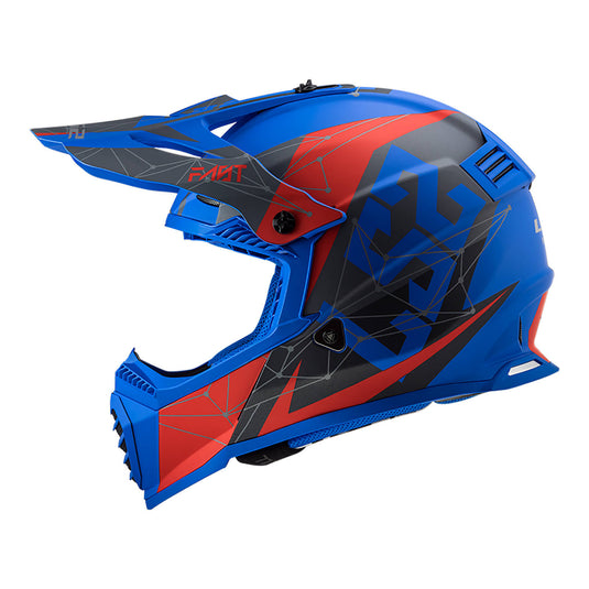 LS2 MX437 Fast Evo Alpha Helmet - Matte Blue / Red