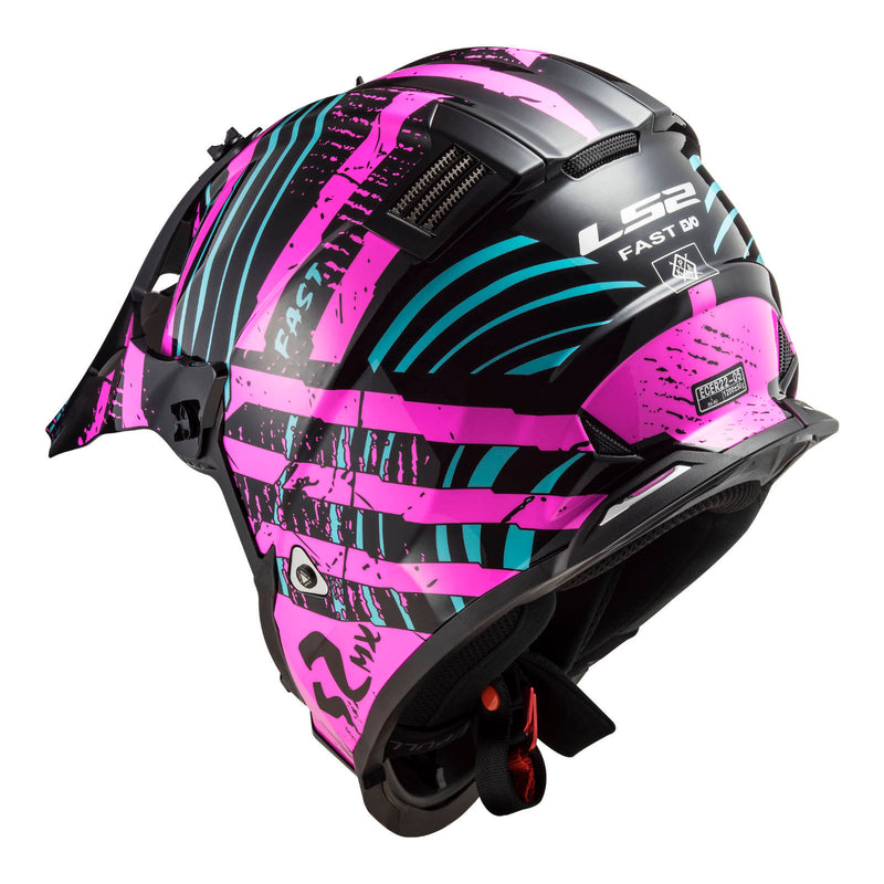 Load image into Gallery viewer, LS2 MX437 Fast Evo Verve Helmet - Black / Fluro Pink
