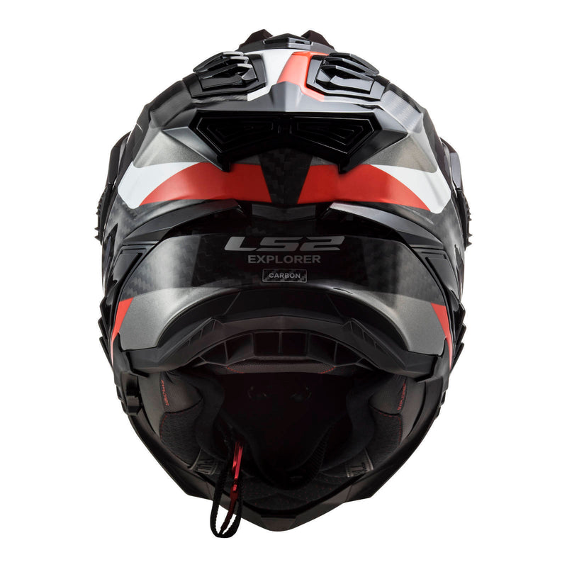 Load image into Gallery viewer, LS2 MX701 Explorer Carbon Frontier Helmet - Titanium / Red
