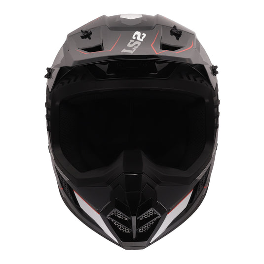 LS2 MX706 COZ Arched Helmet - Black / Silver / Titanium 06